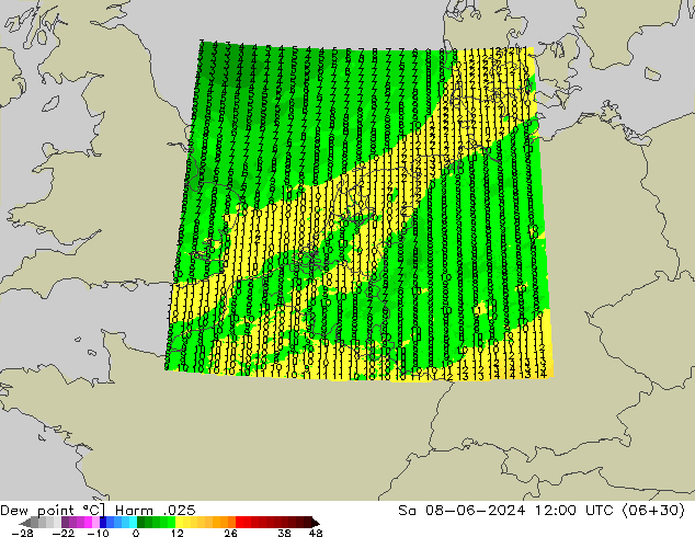 Dew point Harm .025 Sa 08.06.2024 12 UTC