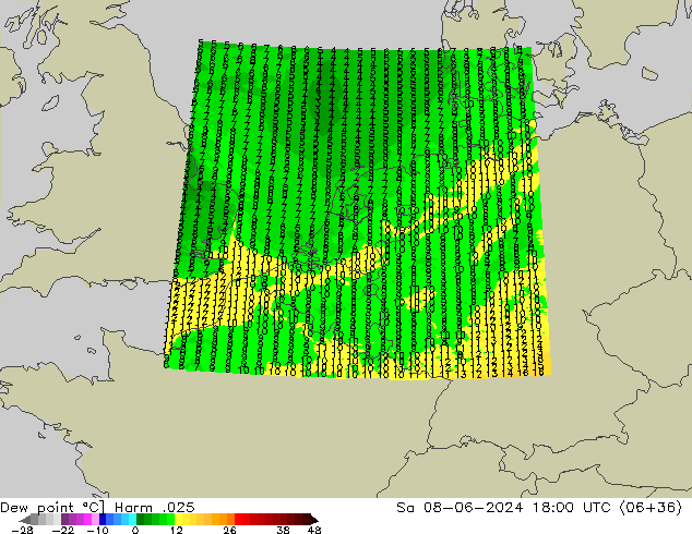 Dew point Harm .025 Sa 08.06.2024 18 UTC