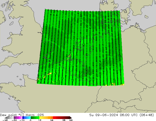 Dew point Harm .025 Su 09.06.2024 06 UTC