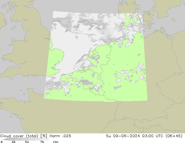 Bewolking (Totaal) Harm .025 zo 09.06.2024 03 UTC