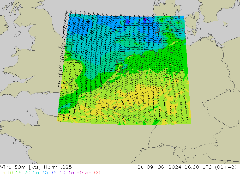 Wind 50m Harm .025 Su 09.06.2024 06 UTC