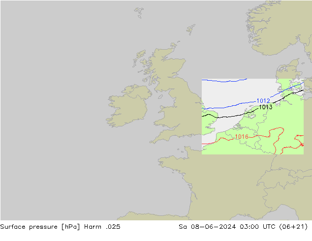 Pressione al suolo Harm .025 sab 08.06.2024 03 UTC