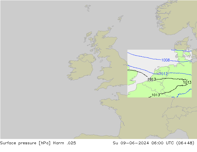 приземное давление Harm .025 Вс 09.06.2024 06 UTC