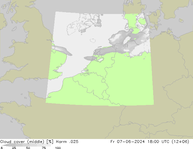 Cloud cover (middle) Harm .025 Fr 07.06.2024 18 UTC