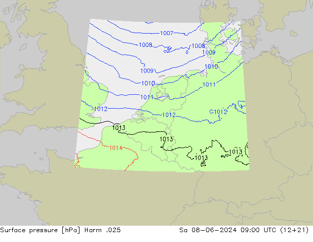 Luchtdruk (Grond) Harm .025 za 08.06.2024 09 UTC