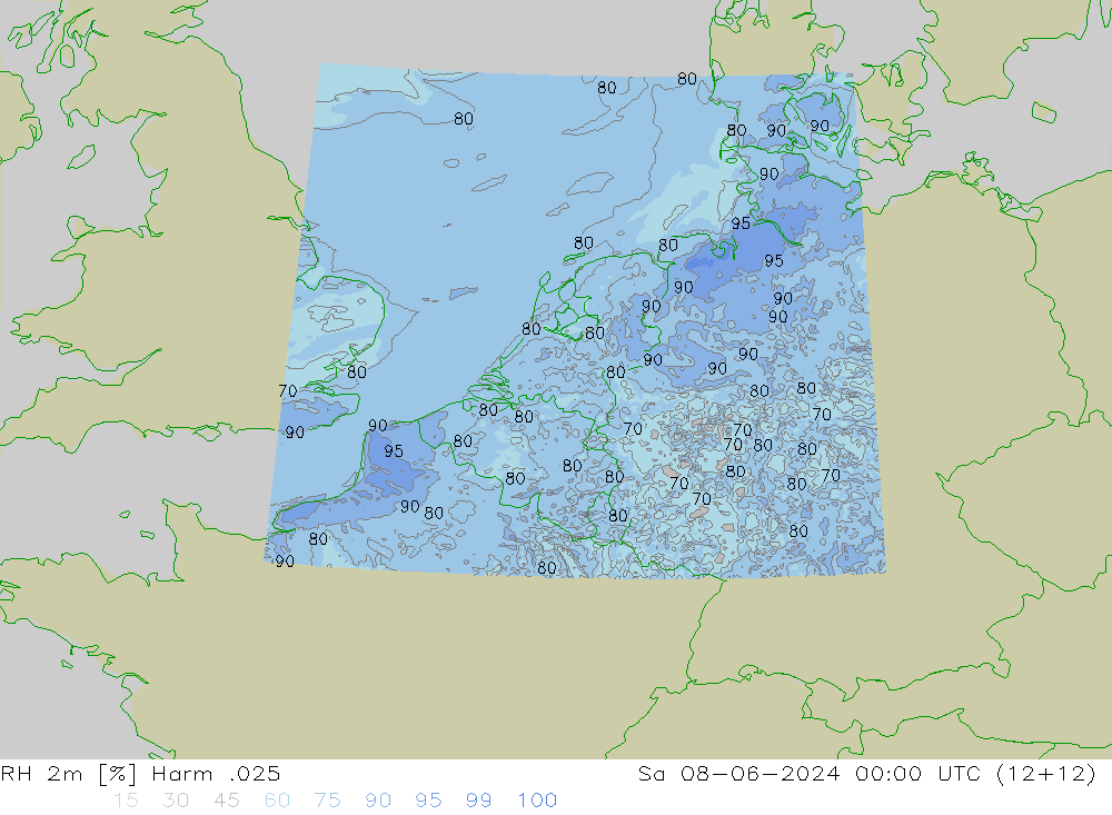 RH 2m Harm .025 Sa 08.06.2024 00 UTC