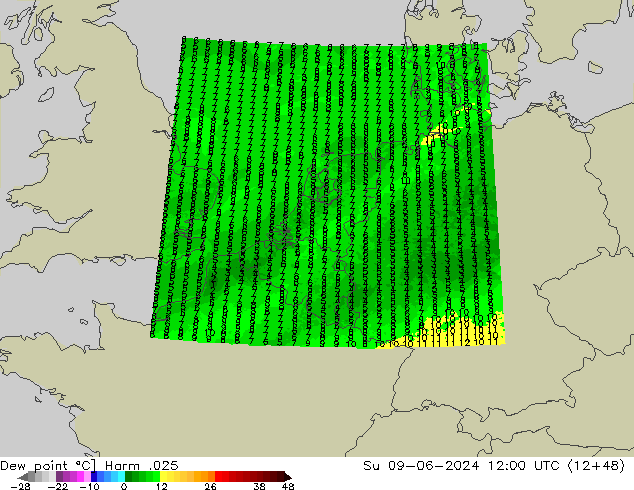 Punto de rocío Harm .025 dom 09.06.2024 12 UTC