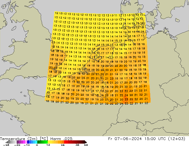 Temperature (2m) Harm .025 Fr 07.06.2024 15 UTC