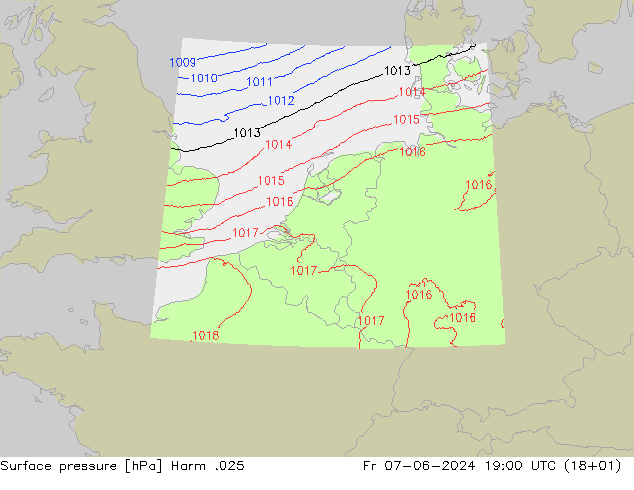 Surface pressure Harm .025 Fr 07.06.2024 19 UTC