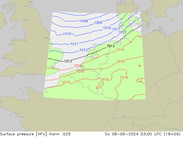 приземное давление Harm .025 сб 08.06.2024 03 UTC