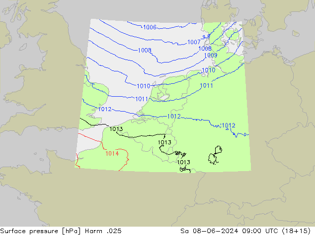 Luchtdruk (Grond) Harm .025 za 08.06.2024 09 UTC