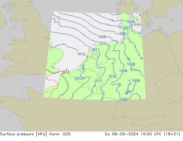 Surface pressure Harm .025 Sa 08.06.2024 15 UTC