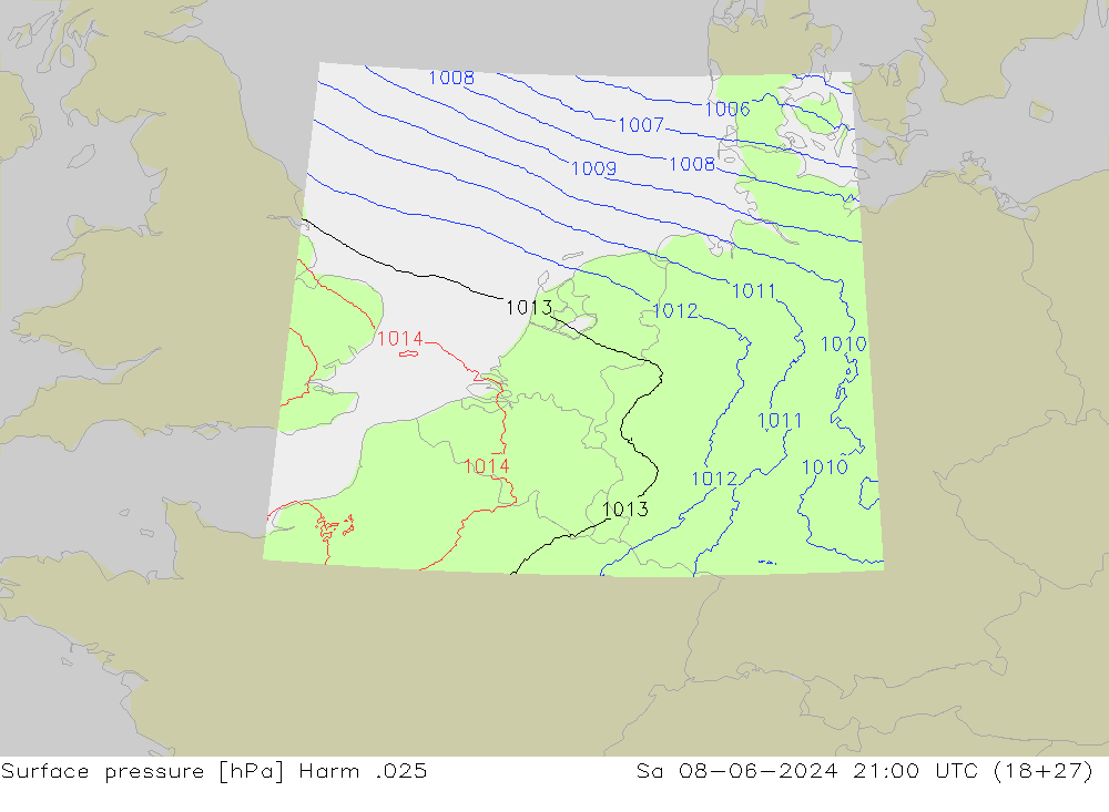 Surface pressure Harm .025 Sa 08.06.2024 21 UTC