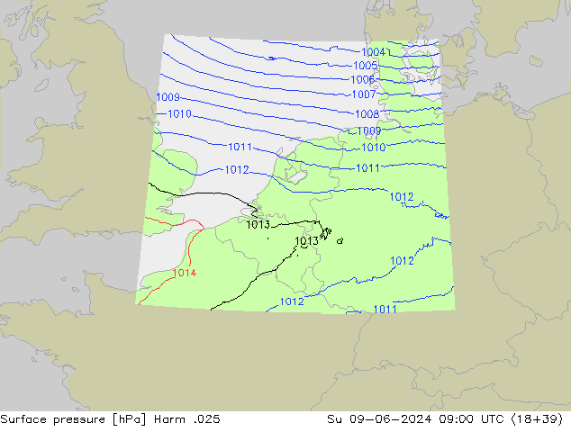 Luchtdruk (Grond) Harm .025 zo 09.06.2024 09 UTC