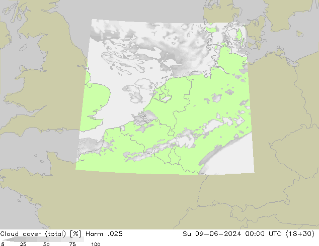 Bulutlar (toplam) Harm .025 Paz 09.06.2024 00 UTC