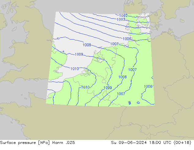 Atmosférický tlak Harm .025 Ne 09.06.2024 18 UTC