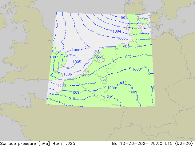 Surface pressure Harm .025 Mo 10.06.2024 06 UTC
