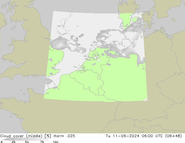 oblačnosti uprostřed Harm .025 Út 11.06.2024 06 UTC