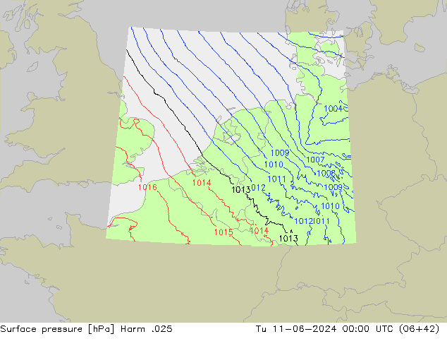 Surface pressure Harm .025 Tu 11.06.2024 00 UTC