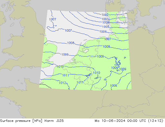 Atmosférický tlak Harm .025 Po 10.06.2024 00 UTC