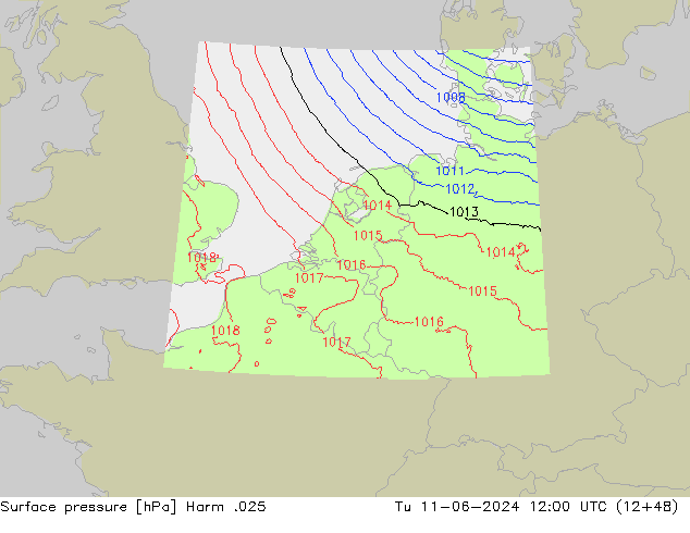 Luchtdruk (Grond) Harm .025 di 11.06.2024 12 UTC