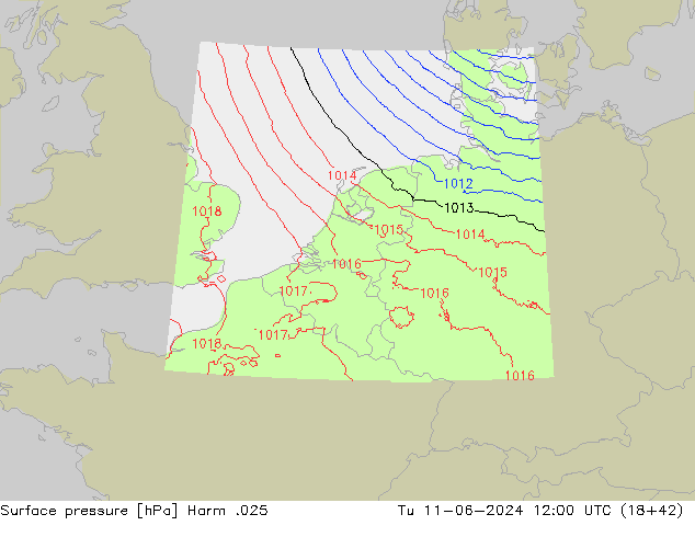 Luchtdruk (Grond) Harm .025 di 11.06.2024 12 UTC