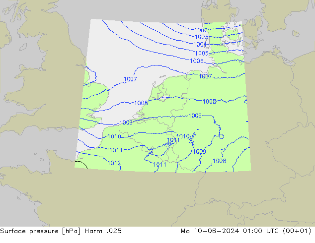 приземное давление Harm .025 пн 10.06.2024 01 UTC