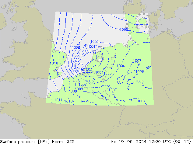 Atmosférický tlak Harm .025 Po 10.06.2024 12 UTC