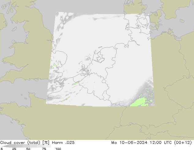 Bewolking (Totaal) Harm .025 ma 10.06.2024 12 UTC