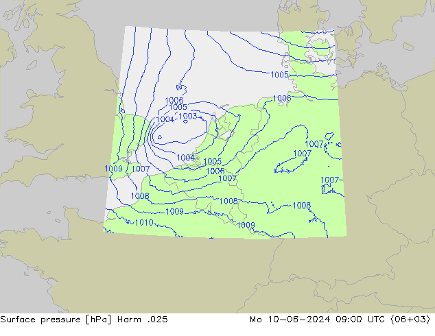 Atmosférický tlak Harm .025 Po 10.06.2024 09 UTC