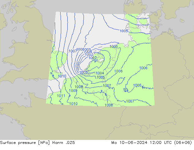 приземное давление Harm .025 пн 10.06.2024 12 UTC