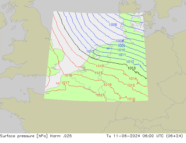 Presión superficial Harm .025 mar 11.06.2024 06 UTC