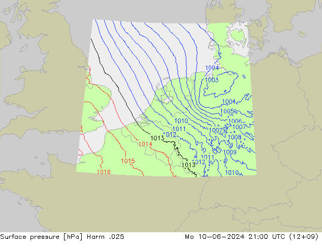 Atmosférický tlak Harm .025 Po 10.06.2024 21 UTC