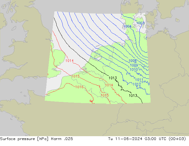 Presión superficial Harm .025 mar 11.06.2024 03 UTC