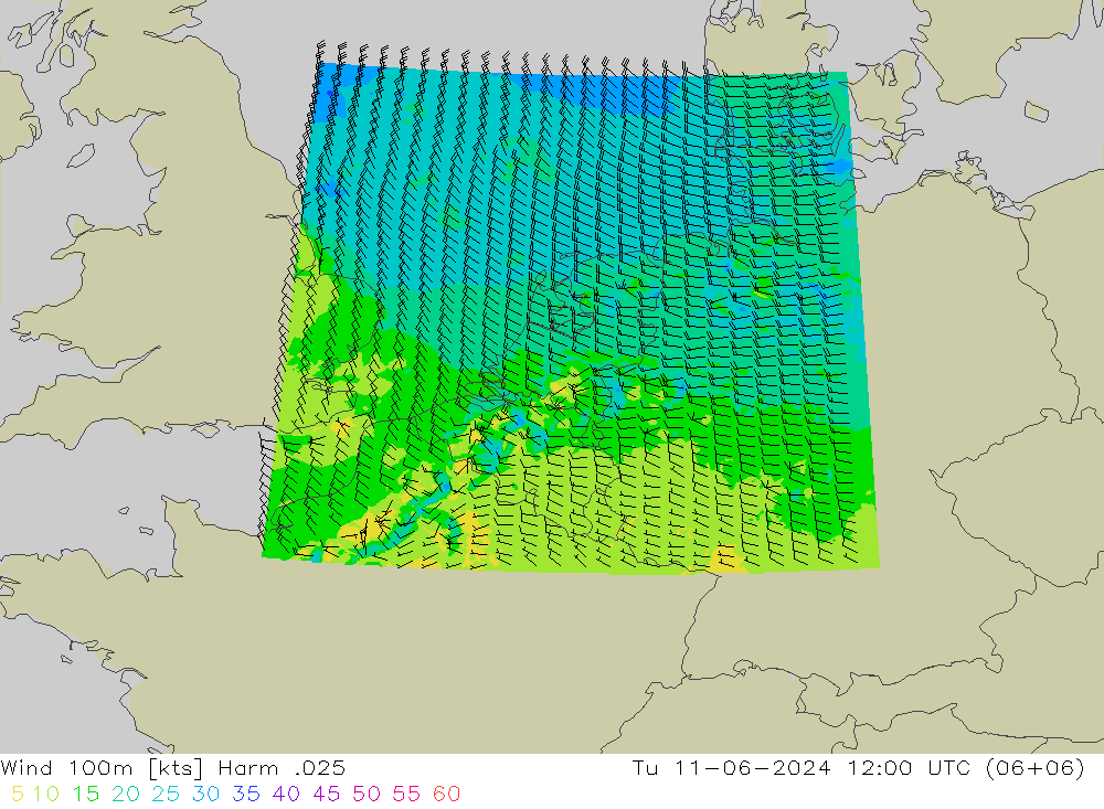 Wind 100m Harm .025 Tu 11.06.2024 12 UTC