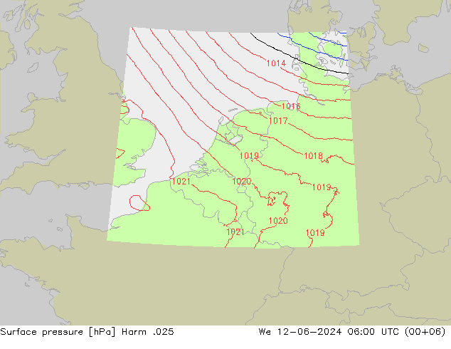 приземное давление Harm .025 ср 12.06.2024 06 UTC