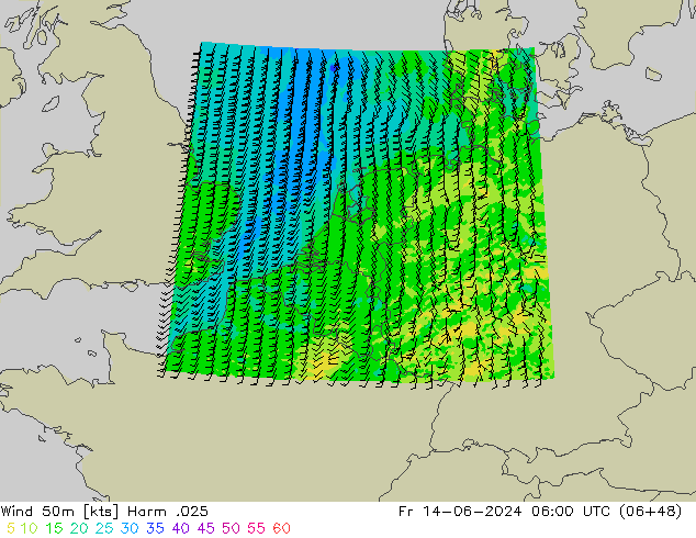 Wind 50m Harm .025 Pá 14.06.2024 06 UTC