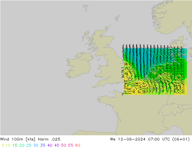 Wind 100m Harm .025 We 12.06.2024 07 UTC