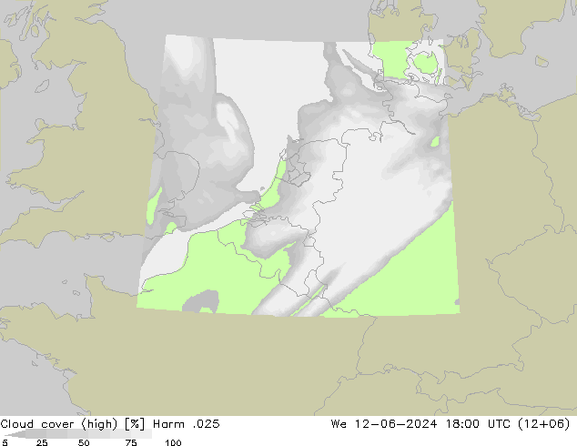 Cloud cover (high) Harm .025 We 12.06.2024 18 UTC