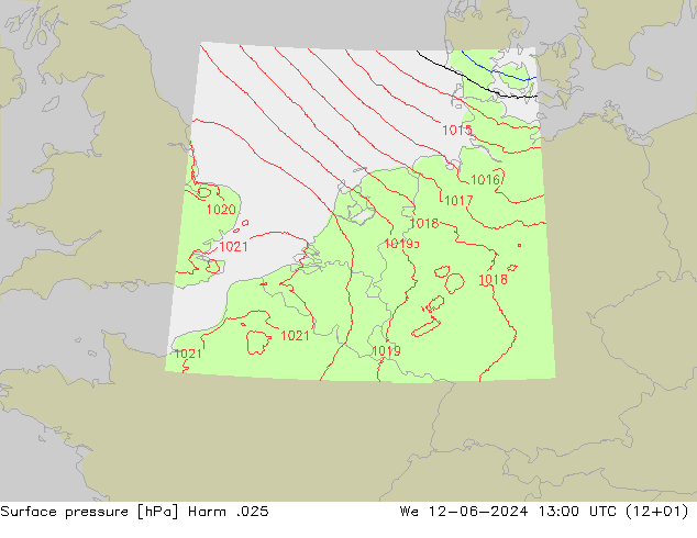 Atmosférický tlak Harm .025 St 12.06.2024 13 UTC