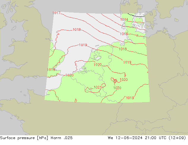 Atmosférický tlak Harm .025 St 12.06.2024 21 UTC