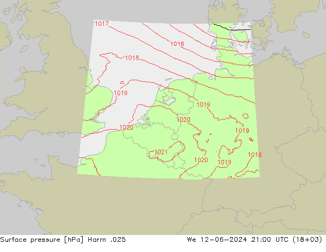 приземное давление Harm .025 ср 12.06.2024 21 UTC