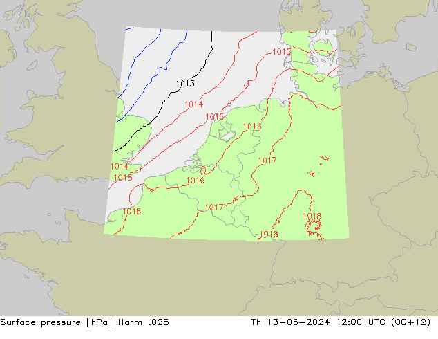 приземное давление Harm .025 чт 13.06.2024 12 UTC