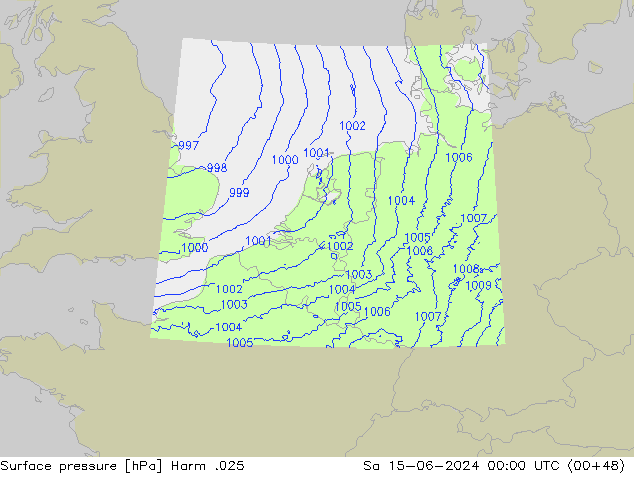 Luchtdruk (Grond) Harm .025 za 15.06.2024 00 UTC