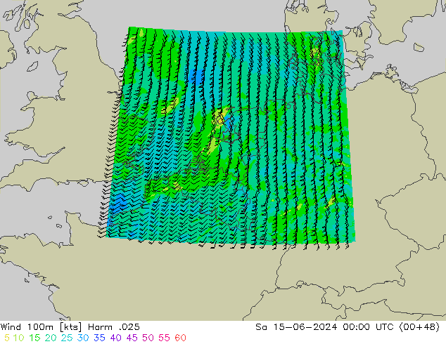 Wind 100m Harm .025 So 15.06.2024 00 UTC