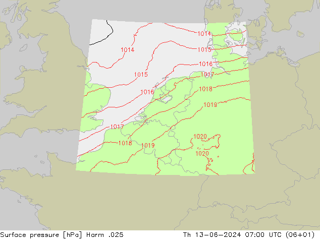 Atmosférický tlak Harm .025 Čt 13.06.2024 07 UTC
