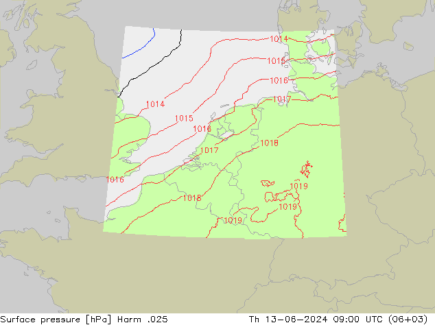 Surface pressure Harm .025 Th 13.06.2024 09 UTC