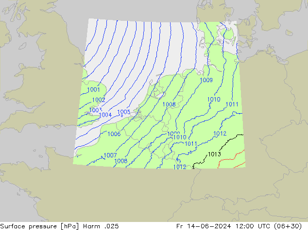 Atmosférický tlak Harm .025 Pá 14.06.2024 12 UTC