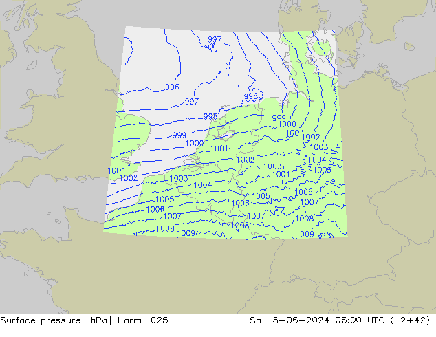 приземное давление Harm .025 сб 15.06.2024 06 UTC