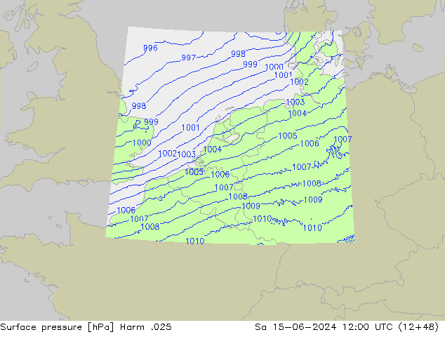 приземное давление Harm .025 сб 15.06.2024 12 UTC
